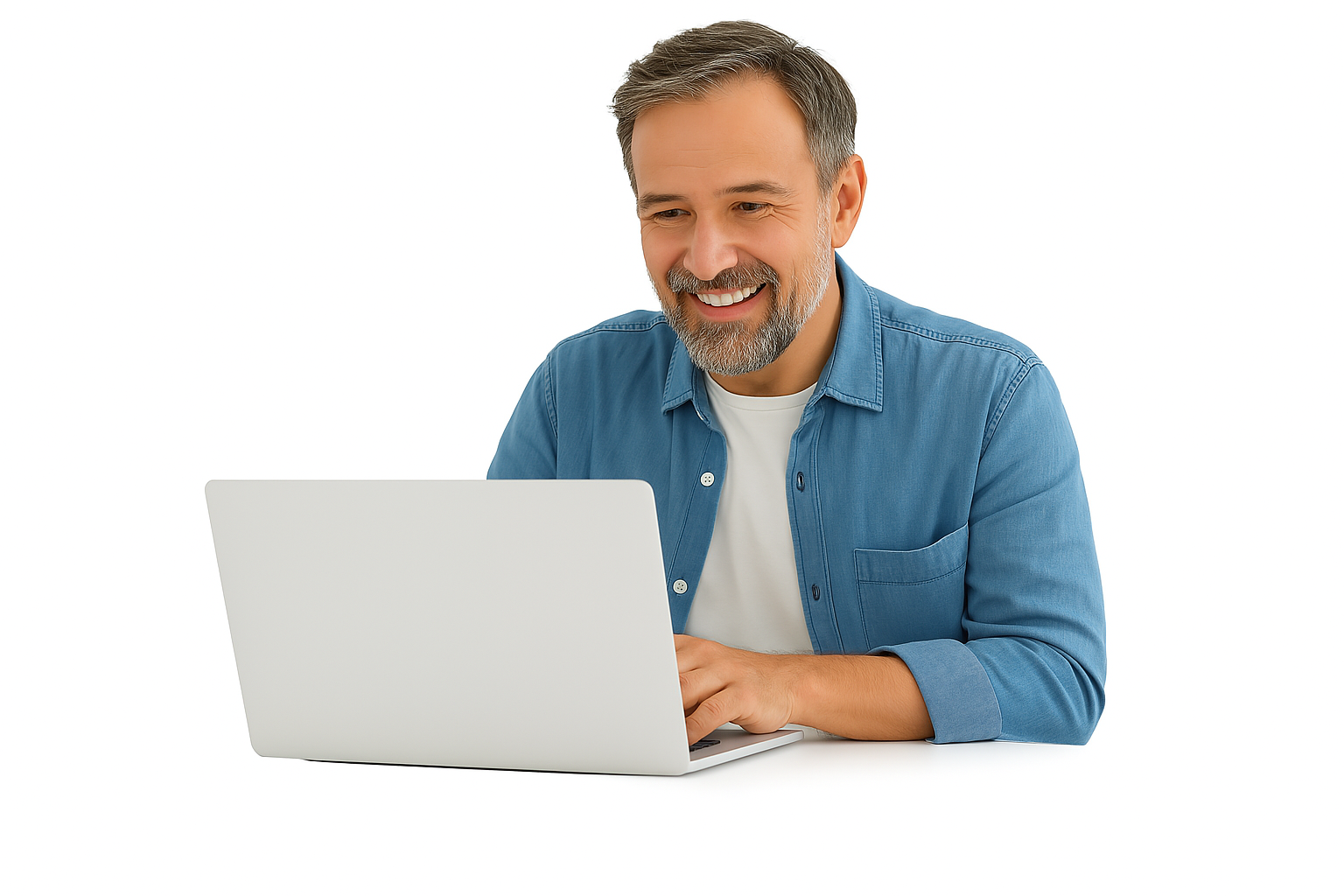 Persona usando una computadora portátil para gestionar su salud